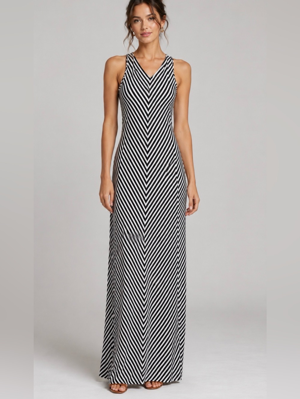 Love Fire Black and White Sleeveless Gown